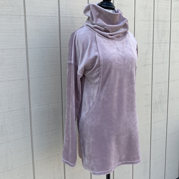 MIA & Tess Ribbed Velour Cowl Neck Tunic - Light Dusty Mauve - Picture 2 of 13